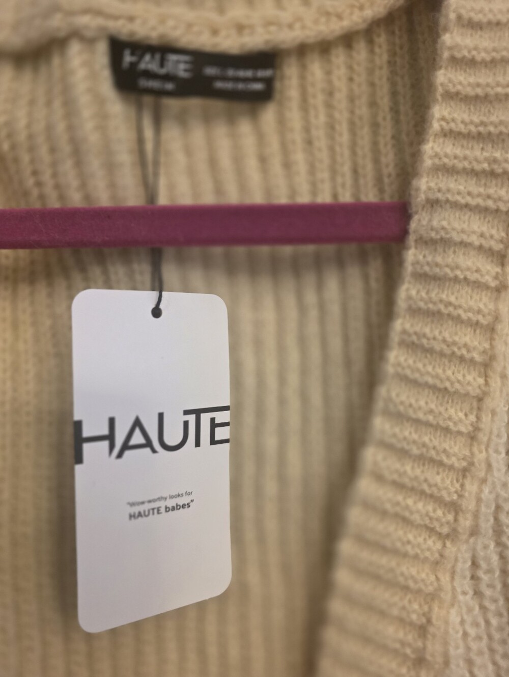 HAUTE Shein Sweater Denim Jacket Size Large NWT - Picture 3 of 4